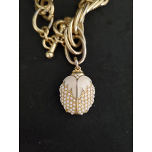 Gold Ladybug Charm bracelet with toggle closure